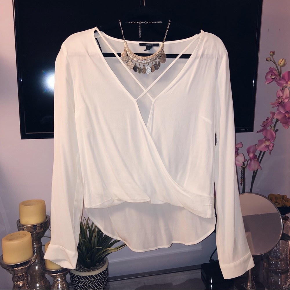 Crossed White Blouse